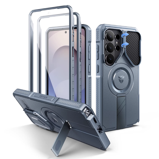[With Camera Cover][Built-in Stand] Samsung Galaxy S26 Ultra - Dexnor Military Grade Heavy-Duty Shockproof Rugged Case
