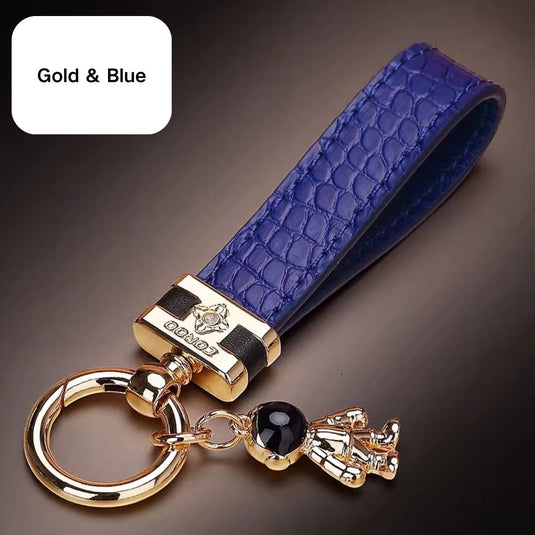 Premium Genuine Leather Keychain Pendant, Refined & Timeless Gift