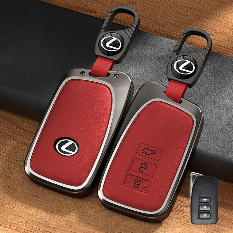 Load image into Gallery viewer, Lexus Aluminum Alloy + PU Leather Car Key Fob Case Cover For ES200, ES300h, RX350h, RX300, NX200, NX260 - i-Station Mobile Phone &amp; Electronic Device Repair and Accessories
