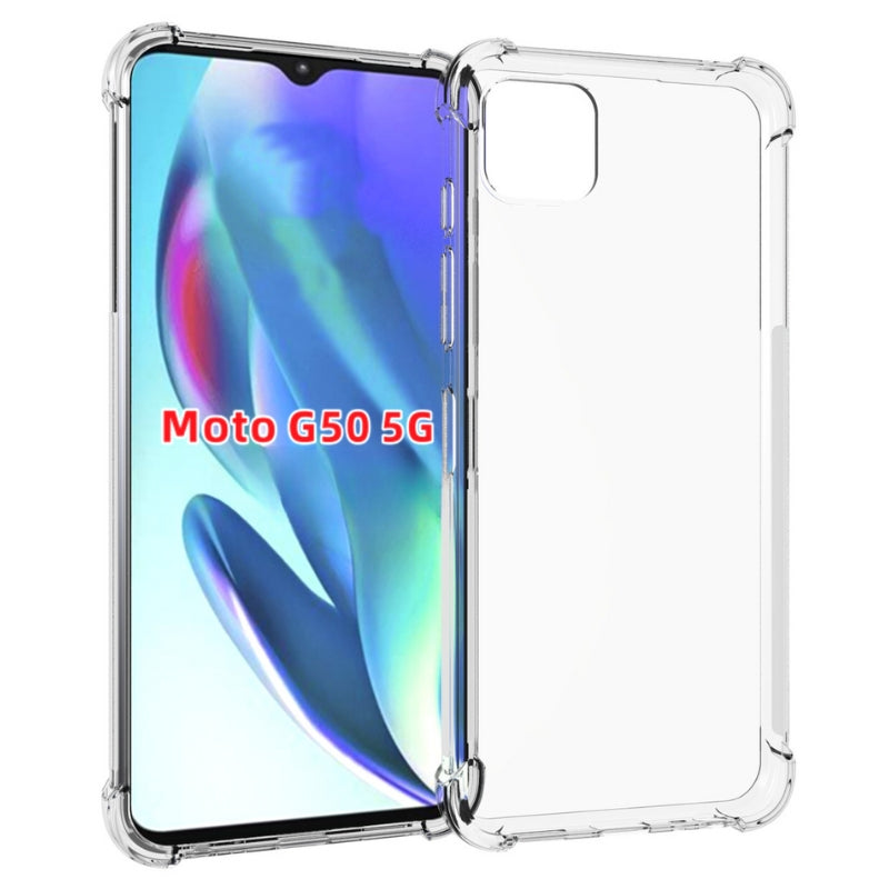 Load image into Gallery viewer, Motorola Moto G50 5G - AirPillow Cushion Transparent Soft Clear TPU Four Corners Protective Case With 2PC 9H Tempered Glass Screen Protector
