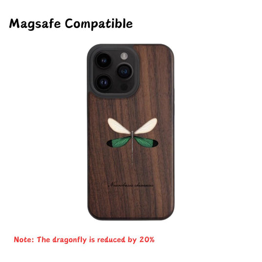 Apple iPhone 16/Plus/Pro/Max - Real Insect Specimen Black Walnut Wood Luxury Insect Art Essentials Series Case