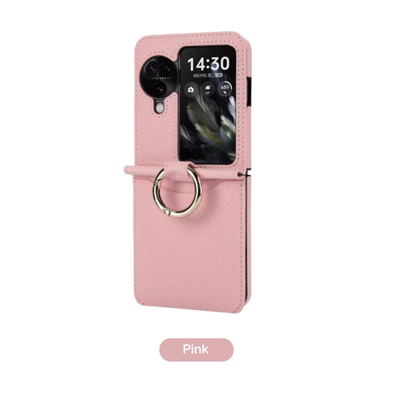 Load image into Gallery viewer, [With Card Slot] OPPO Find N2 Flip (CPH2437) - Fashion PU Leather Essentials Series Case With Finger Ring
