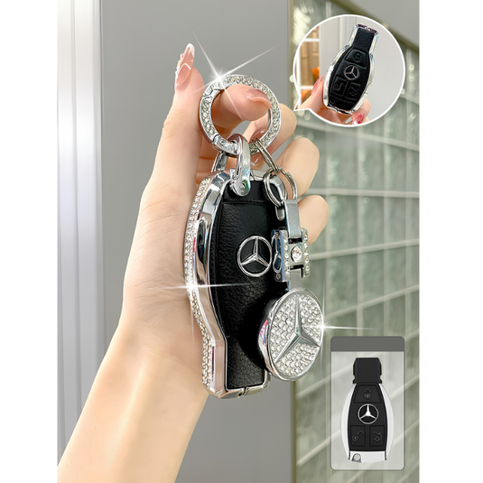 Mercedes Benz Glitter Leather Car Key Fob Case Cover For E300L, C260L, C200, GLB, A200L, S-Class, GLC260, GLE350, GLA - i-Station Mobile Phone & Electronic Device Repair and Accessories