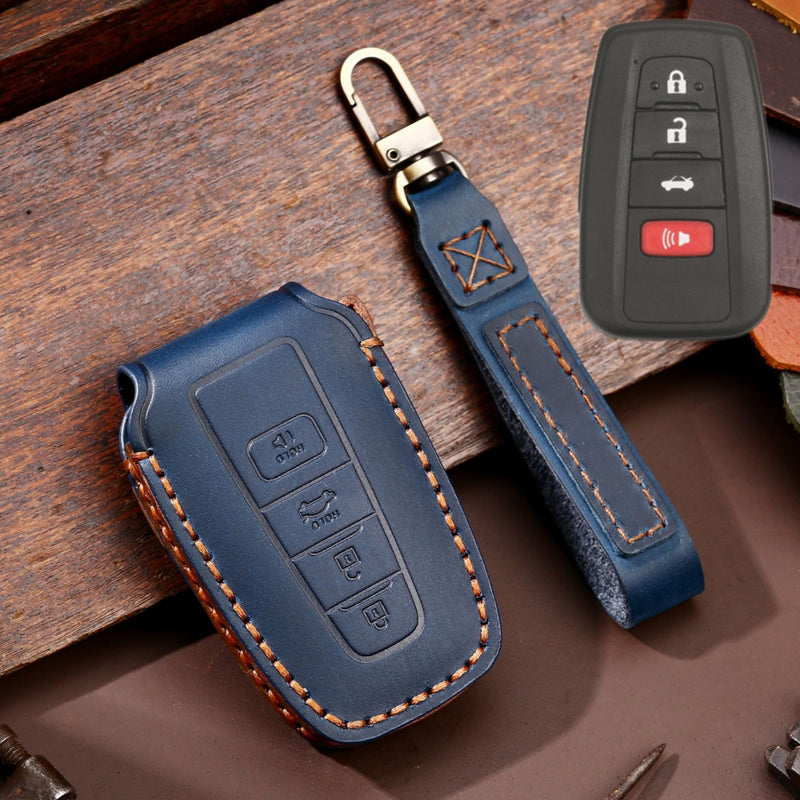 Load image into Gallery viewer, Toyota Handcrafted Genuine Leather Car Key Protective Case For Camry, C-HR, Corolla, RAV4, Avalon, Land Cruiser, Prado, Prius
