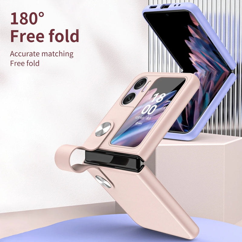 Load image into Gallery viewer, OPPO Find N2 Flip (CPH2437, PGT110) - PU Leather Handheld Stand Phone Case
