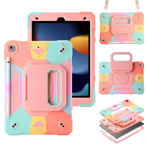 [Built-in Stand] Apple iPad Air 11-inch M2 (2024) Rotating Hand Strap Shockproof Protective Case With Pencil Slot