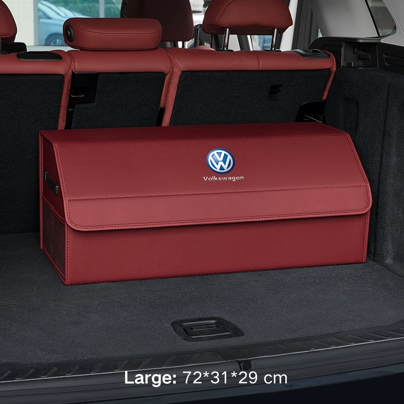 Load image into Gallery viewer, Volkswagen Microfiber Leather Car Trunk Storage Box for Tiguan, Golf, T-Roc, Amarok, Passat, Touareg, Taos, Atlas, ID.3, ID.4
