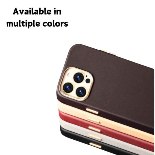 [Magsafe Compatible] Apple iPhone 13/Pro/Max - Shockproof Scratch Resistant Genuine Leather Series Case