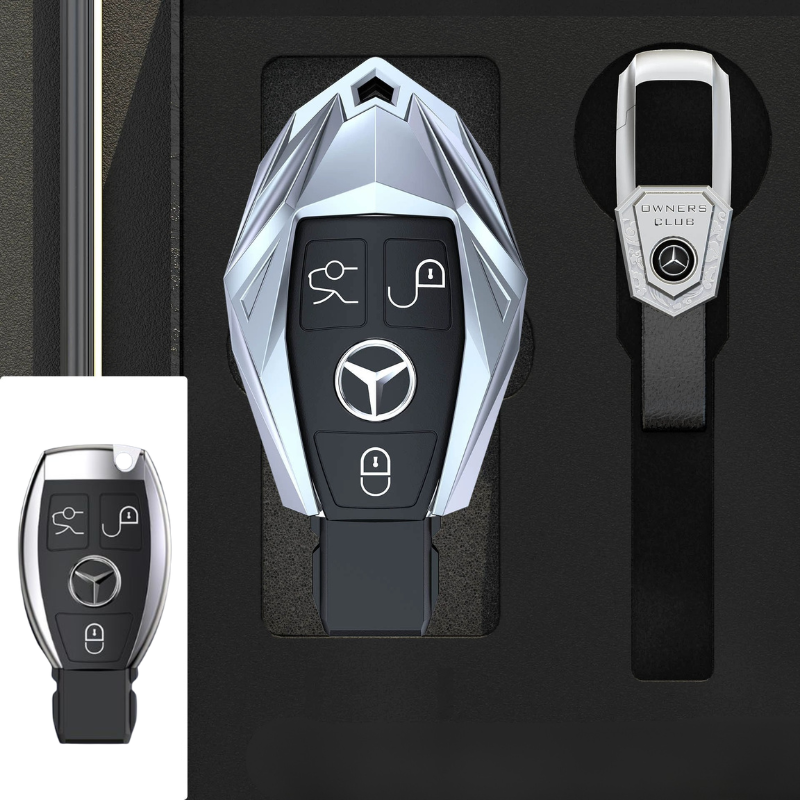 Load image into Gallery viewer, Mercedes Benz Mecha Style Zinc Alloy Car Key Fob Case Cover For Benz A, B, C, E, S, G-Class, GLA, GLB, GLC, GLE, GLS, CLA, CLS, EQC - i-Station Mobile Phone &amp; Electronic Device Repair and Accessories
