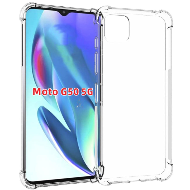 Load image into Gallery viewer, Motorola Moto G50 5G - AirPillow Cushion Transparent Soft Clear TPU Four Corners Protective Case With 2PC 9H Tempered Glass Sreen Protector
