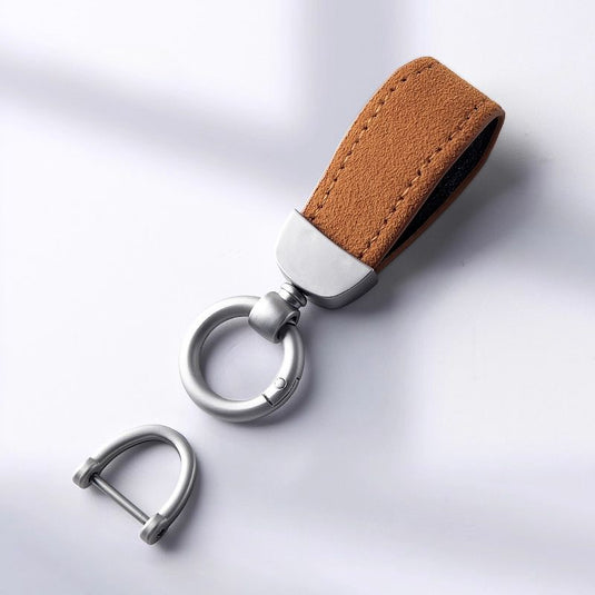 Premium Alcantara Two-Tone Matte Car Key Fob Keychain
