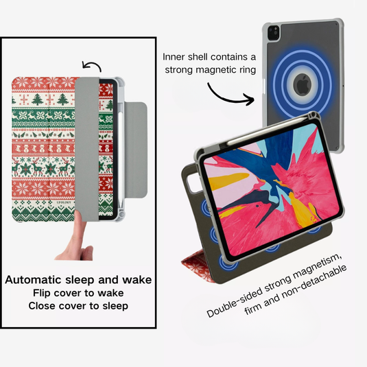[Detachable][Built-in Pen Slot] Apple iPad 10.9/11'' 10/11th Gen (2022/2025) Christmas Magnetic Double-Sided Full-Cover Protective Case - i-Station Mobile Phone & Electronic Device Repair and Accessories