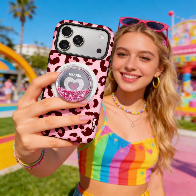 Load image into Gallery viewer, [Magsafe Compatible] Apple iPhone 17/Air/Pro/Max - Minimalist Leopard Print Shockproof Stand Case
