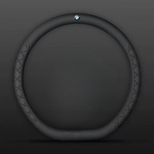 BMW PU Leather Steering Wheel Cover with Heat-Pressed Embossed Texture For 5 Series (530), 3 Series, 7 Series, 1 Series, X1, X2, X3, X4, X5, i3, iX3