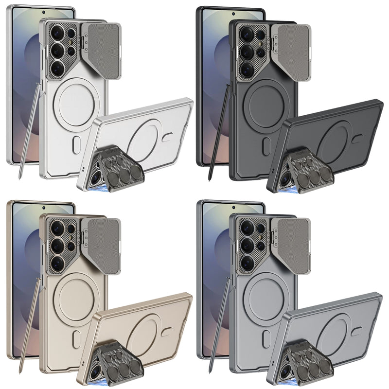 Load image into Gallery viewer, [Magsafe Compatible] Samsung Galaxy S23 Ultra 5G (SM-S918) - Metal Lens Protection Shockproof Kickstand Series Case
