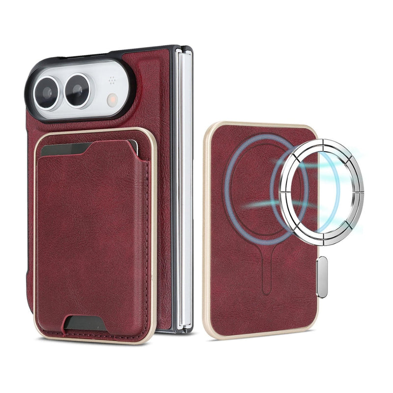 Load image into Gallery viewer, Apple iPhone Duo - Kalebol Slim MagSafe Ring Magnetic Card Bag Leather Phone Case - Polar Tech Australia
