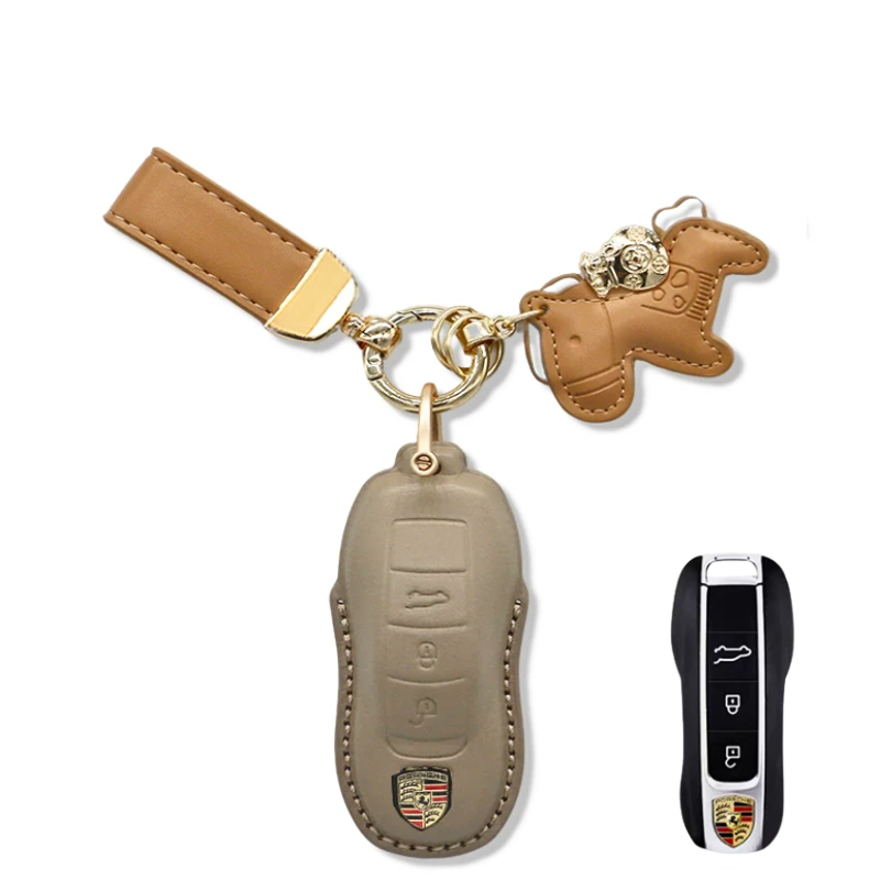 Load image into Gallery viewer, Porsche Genuine Leather Full Wrap Key Fob Case For Panamera, Cayenne, 911, Macan, Boxster, Cayman, 718 - i-Station Mobile Phone &amp; Electronic Device Repair and Accessories
