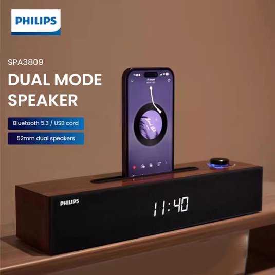 [SPA3809][Phone Stand] Philips Speaker Bluetooth 5.3 USB Dual Connection Methods Strip Shape