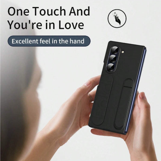 [Built-in Stand] [With Wrist Strap] Samsung Galaxy Z Fold 5(SM-F946) - Skin feel Holder Shockproof Phone Case