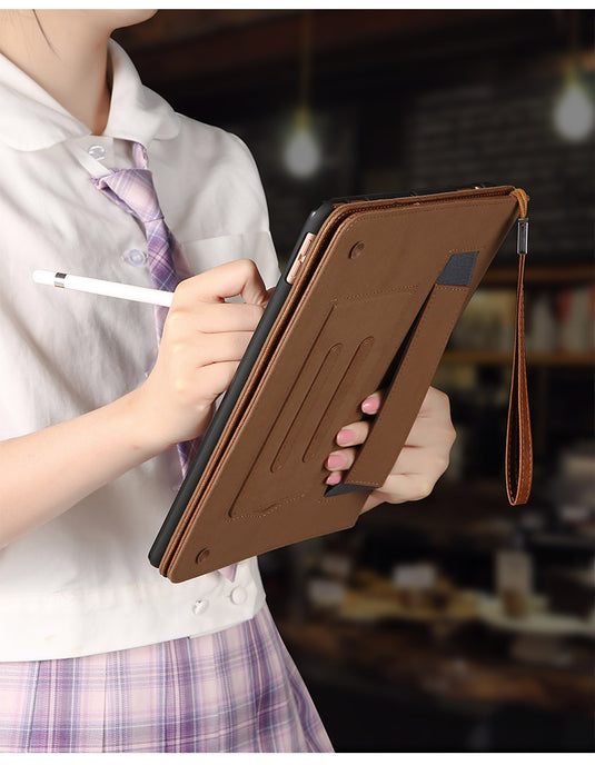 [With Handbag] Apple iPad 10.2" 9th (2021) - TPU + PU 2 in 1 Leather Material with Automatic Sleep Function Stand Case