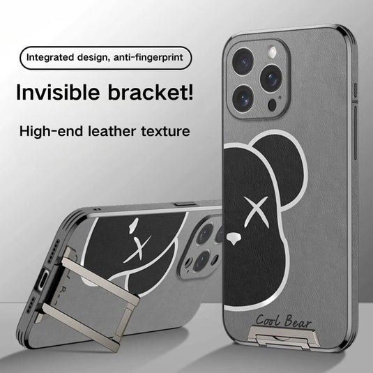 [Pull-Out Bracket] Apple iPhone 15/Plus/Pro/Max - Anti-Fingerprint Ultra-Thin Phone Case