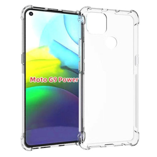 Motorola Moto G9 Power - AirPillow Cushion Transparent Soft Clear TPU Four Corners Protective Case With 2PC 9H Tempered Glass Screen Protector