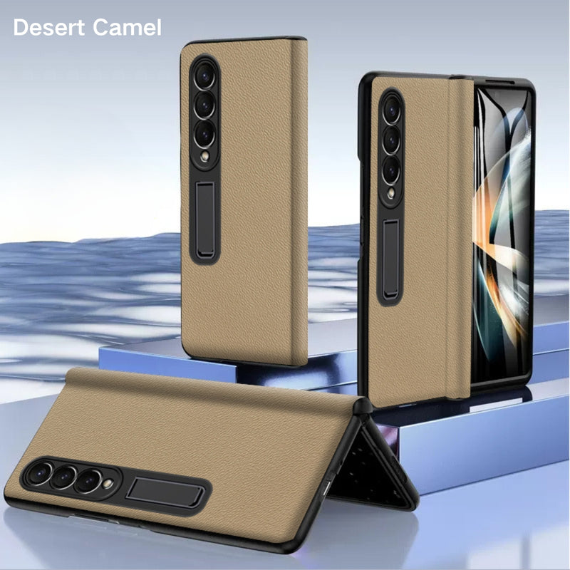 Load image into Gallery viewer, Samsung Galaxy Fold 4 (SM-F936) - Case and Film Integrated Genuine Leather Series Stand Case
