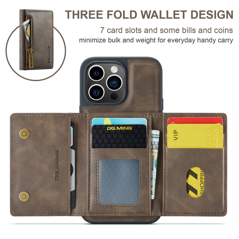 Load image into Gallery viewer, [Magsafe Compatible][With Card Slot] Apple iPhone 13/Pro/Pro Max Leather Full-protection Shockproof Wallet Series Case
