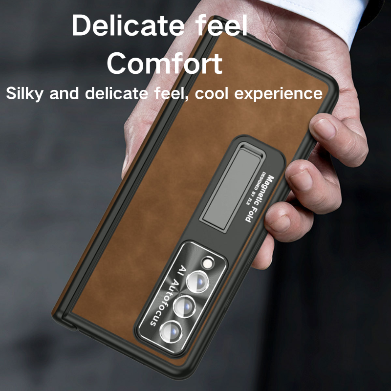 Load image into Gallery viewer, Samsung Galaxy Z Fold 4 SM-F936 Dual-hinge Full-cover Protection Genuine Leather Series Case
