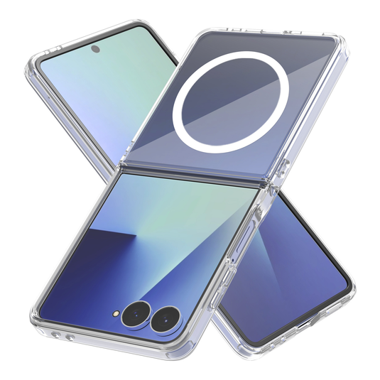 [Magsafe Compatible] Samsung Galaxy Z Flip8 - Hard PC Ultra Thin Hinge Protection Shockproof Non-Slip Scratch-Resistant Full Protective Clear Case