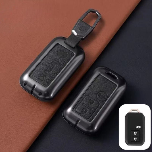Suzuki Zinc Alloy Geuine Leather Car Key Fob Case Cover For Swift, Vitara, Baleno, Ciaz, SX4,  S-Cross, Jimny, Baleno, Ertiga