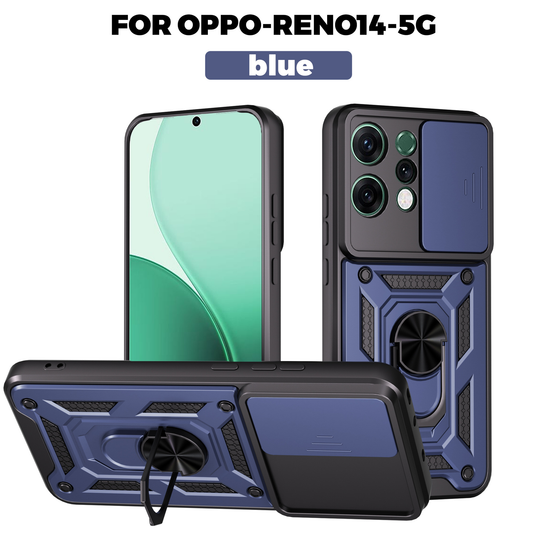 [With Ring Kickstand][Camera Cover] OPPO Reno14/F/Pro Shield Shockproof Rugged Heavy Duty Case
