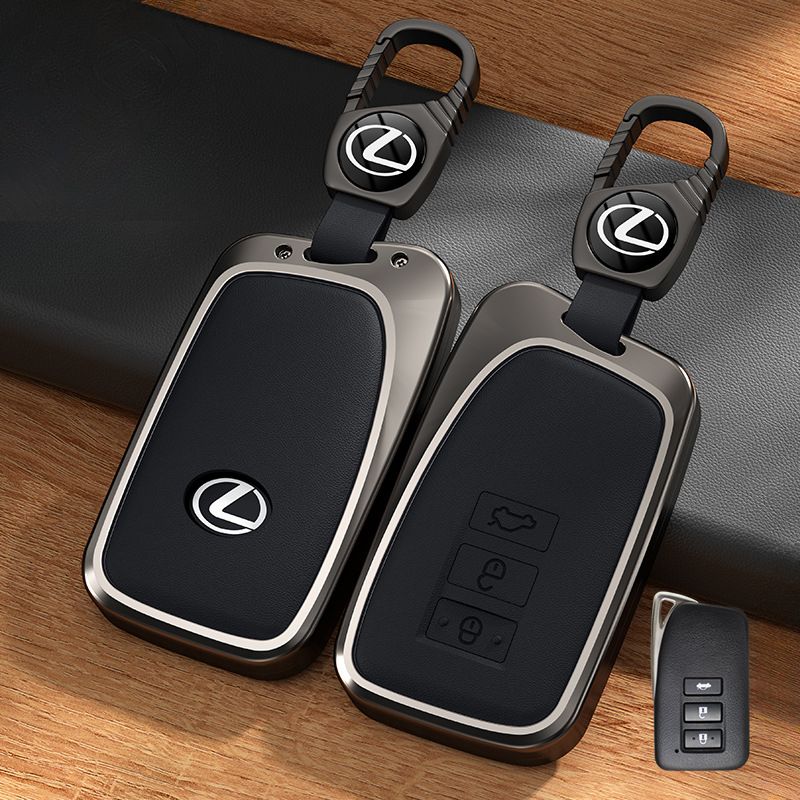 Load image into Gallery viewer, Lexus Aluminum Alloy + PU Leather Car Key Fob Case Cover For ES200, ES300h, RX350h, RX300, NX200, NX260 - i-Station Mobile Phone &amp; Electronic Device Repair and Accessories
