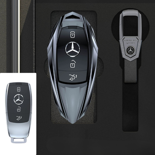 Mercedes Benz Mecha Style Zinc Alloy Car Key Fob Case Cover For Benz A, B, C, E, S, G-Class, GLA, GLB, GLC, GLE, GLS, CLA, CLS, EQC - i-Station Mobile Phone & Electronic Device Repair and Accessories
