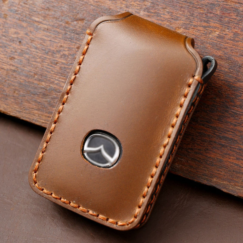 Load image into Gallery viewer, Mazda Handcrafted Genuine Leather Folding Key Protective Case For CX-5, CX-3, CX-30, CX-9
