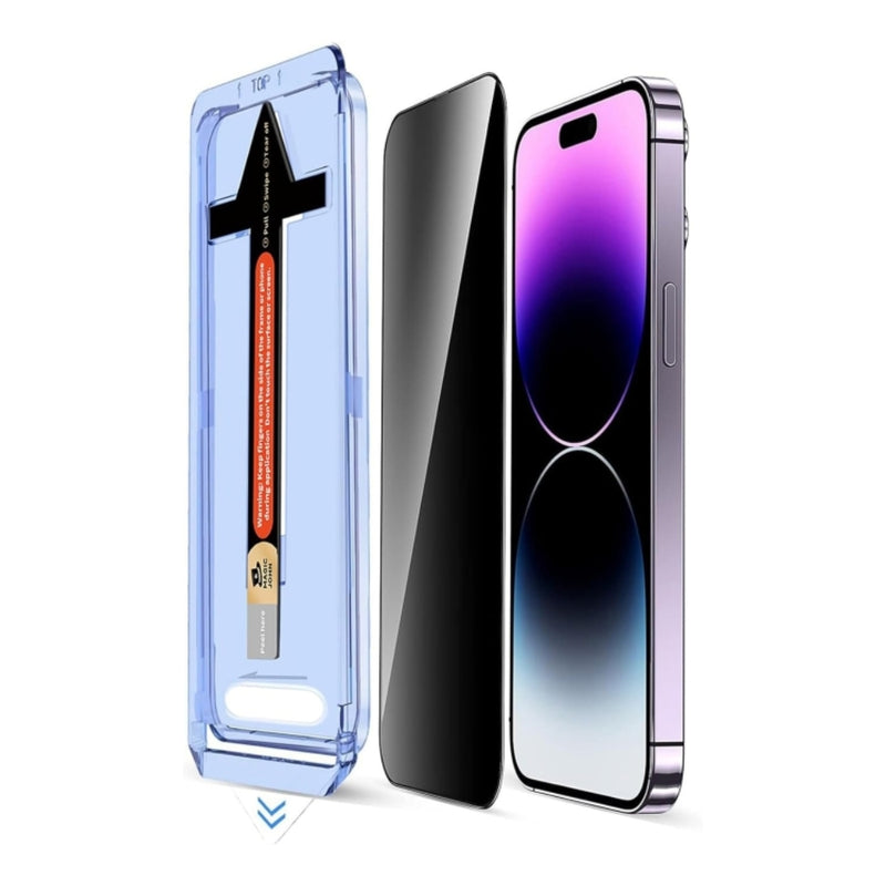 Load image into Gallery viewer, [Easy Automatic Fit Self-Installation Kit] [Privacy] iPhone 14/Plus/Pro/Max - Magic Box Full Covered 9H Hardness HD Tempered Glass Screen Protector
