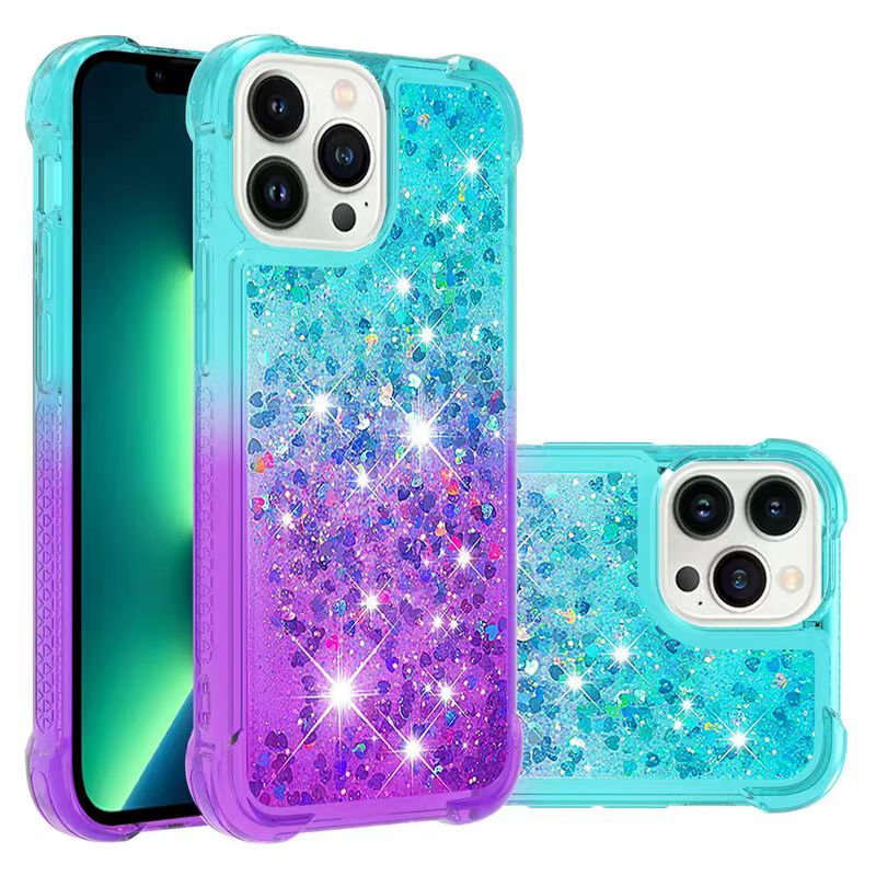 Load image into Gallery viewer, Apple iPhone 15/Plus/Pro/Pro Max Glitter Bling Floating Liquid Shockproof Silicone BlingBling Series Case
