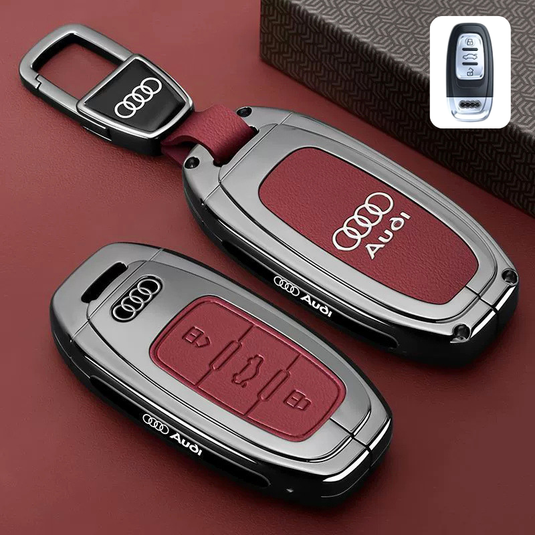 Audi Premium Leather Protection Car Key Fob Case Cover For A3, A4, A5, A6, Q2, Q3, Q5, Q7, Q8, e-tron - i-Station Mobile Phone & Electronic Device Repair and Accessories