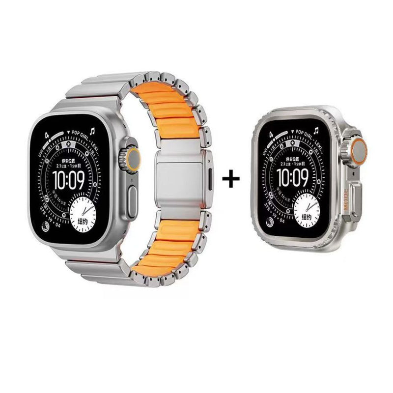 Load image into Gallery viewer, [44mm] Apple Watch Series 6/5/4/SE Dual-Layer Design with Titanium and Silicone Watch Band - i-Station Mobile Phone &amp; Electronic Device Repair and Accessories
