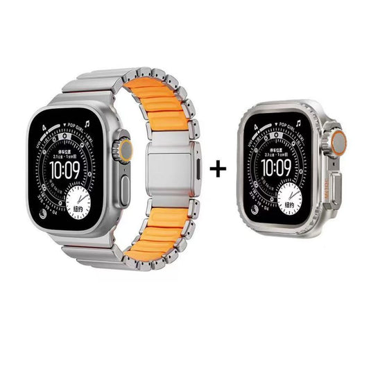 [44mm] Apple Watch Series 6/5/4/SE Dual-Layer Design with Titanium and Silicone Watch Band - i-Station Mobile Phone & Electronic Device Repair and Accessories
