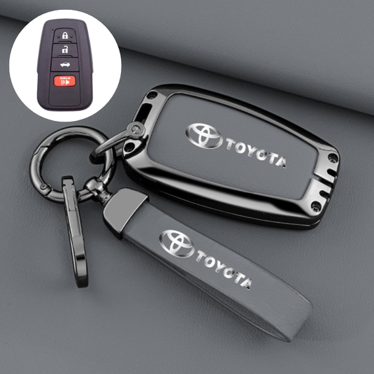 Toyota Full Metal Coverage + PU Leather Car Key Fob Case Cover For Camry, Camry Hybrid, Prius, Avalon, Highlander, Corolla, RAV4, 4Runner - i-Station Mobile Phone & Electronic Device Repair and Accessories