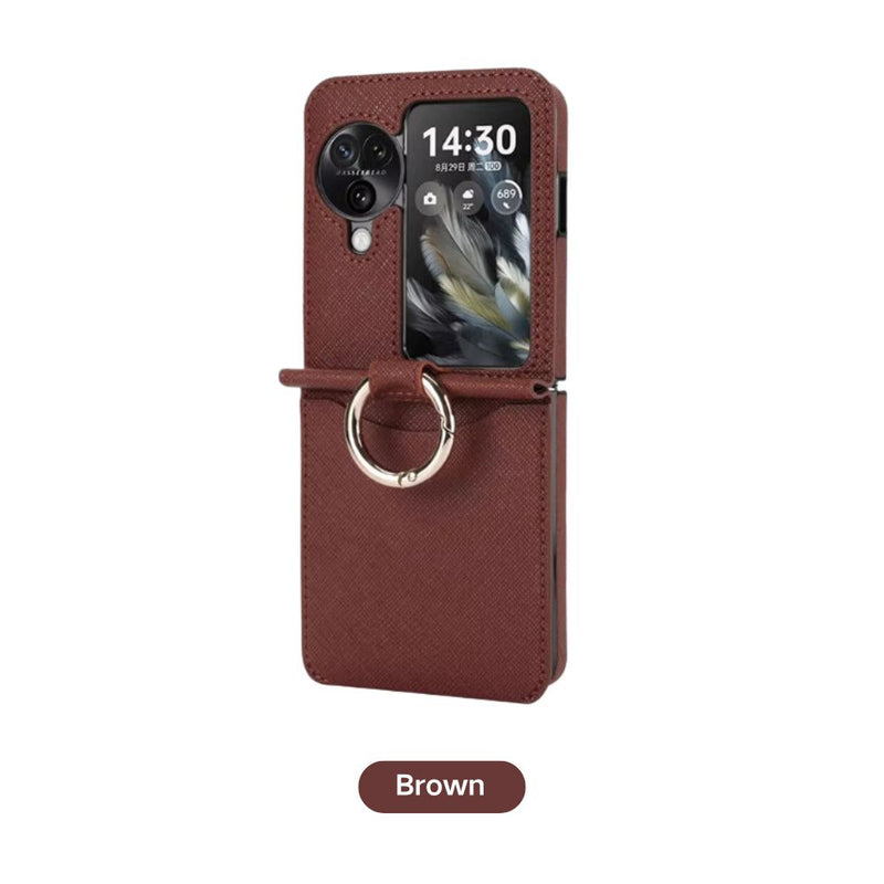 Load image into Gallery viewer, [With Card Slot] OPPO Find N3 Flip (PHT110) - Fashion PU Leather Essentials Series Case With Finger Ring
