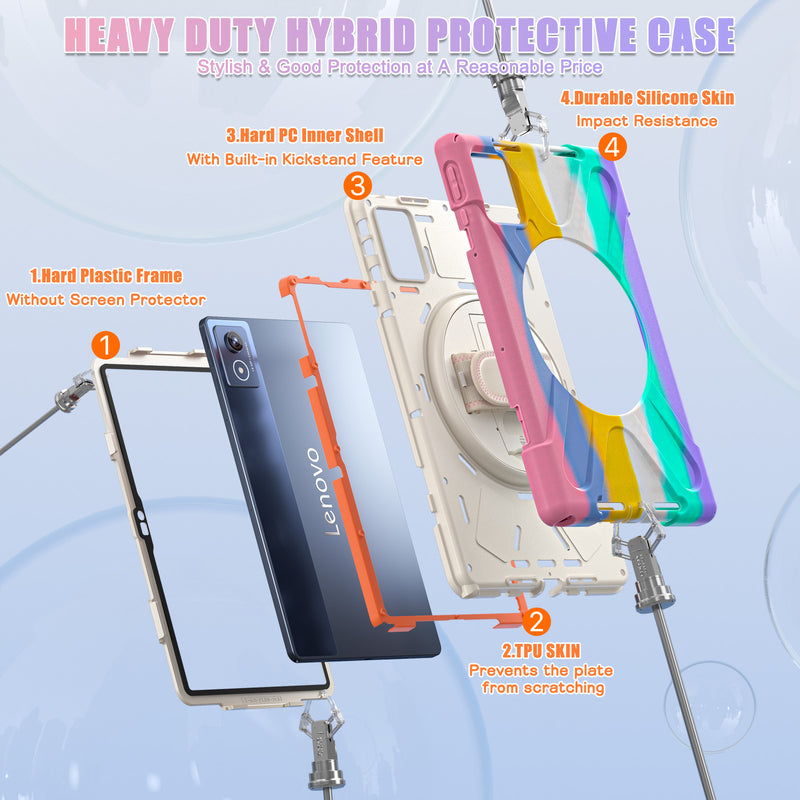 Load image into Gallery viewer, [Built-in Stand] Lenovo Tab K11 Plus 11.45&quot; 2024 (TB352FU/XU) - Kid Shockproof Heavy Duty Series Case With Shoulder Strap
