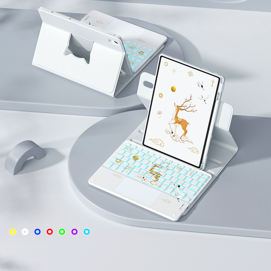 [With Backlit] Apple iPad Pro 11-inch M4/M5 (2024/2025) - Cartoon Rotation Magnetic Adsorption Keyboard Case - i-Station Mobile Phone & Electronic Device Repair and Accessories