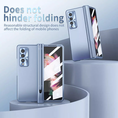 [With Pen Slot] Samsung Galaxy Z Fold 3(SM-F926) - Full Coverage Electroplated Magnetic Hinge Shockproof Protective Case - i-Station Mobile Phone & Electronic Device Repair and Accessories