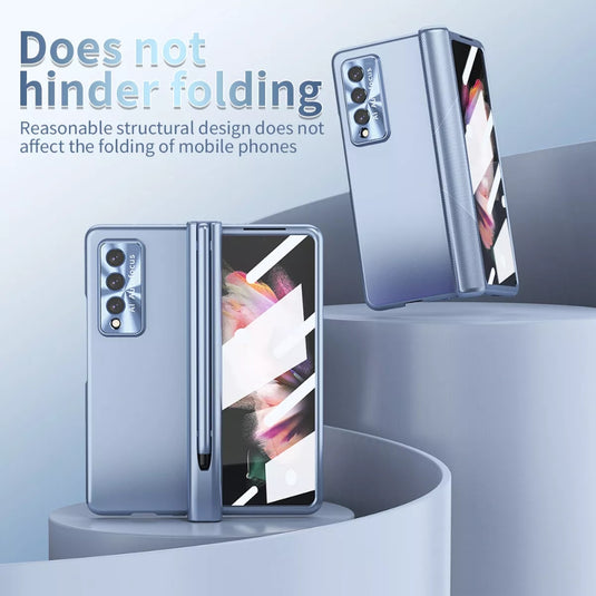 [With Pen Slot] Samsung Galaxy Z Fold 6(SM-F956) - Full Coverage Electroplated Magnetic Hinge Shockproof Protective Case