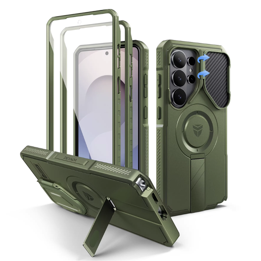 [With Camera Cover][Built-in Stand] Samsung Galaxy S26 Ultra - Dexnor Military Grade Heavy-Duty Shockproof Rugged Case