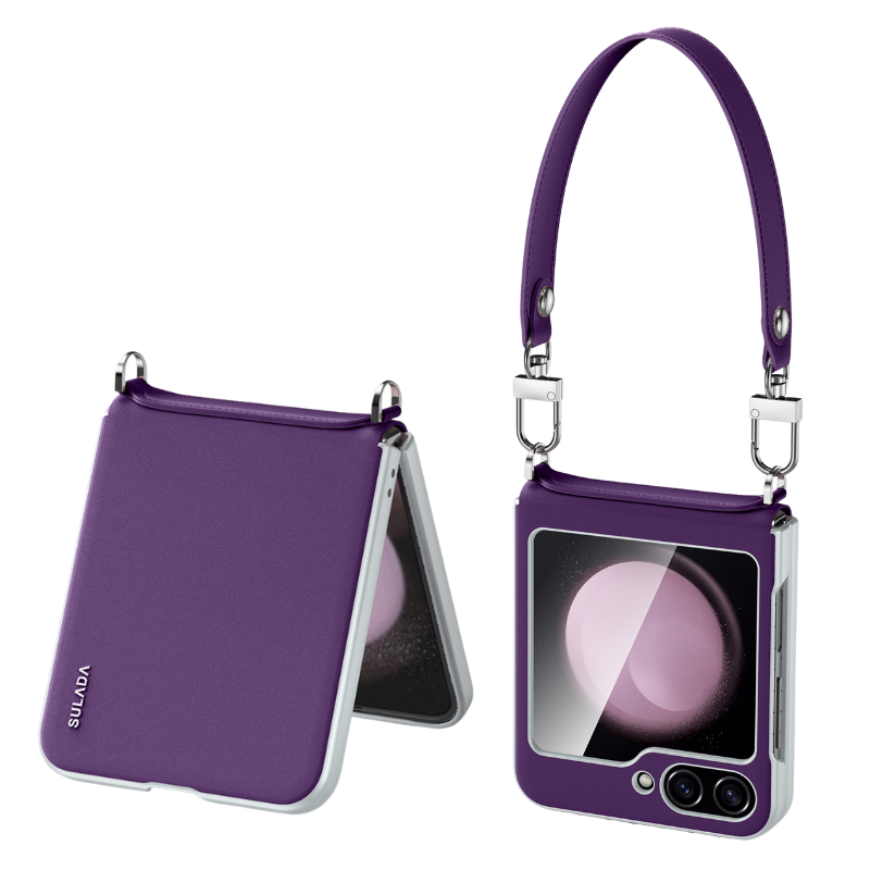 Load image into Gallery viewer, [With Lanyard] Samsung Galaxy Z Flip6 SM-F741 Folding Liquid Leather Anti-fouling Case
