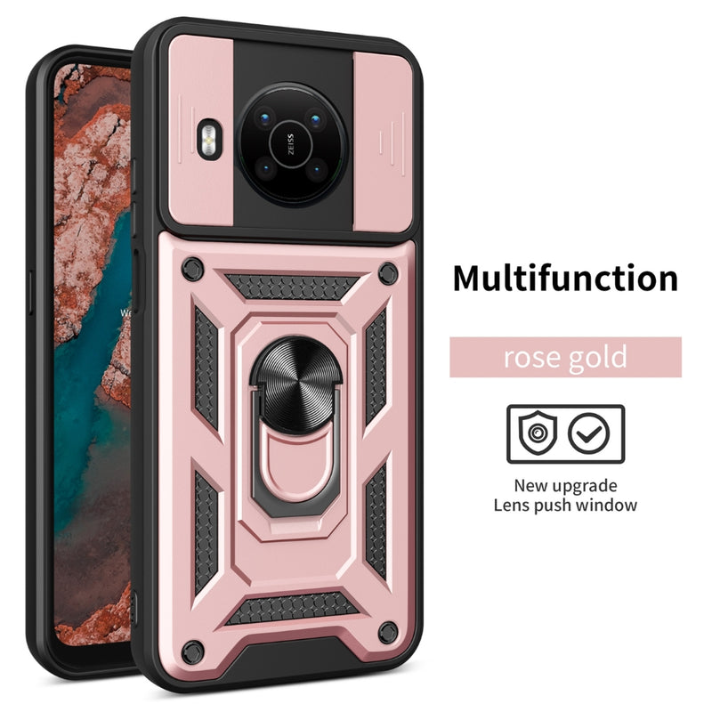 Load image into Gallery viewer, Nokia C10/C20 - Multifunction Sliding Window Heavy Duty Series Case With Finger Ring Stand
