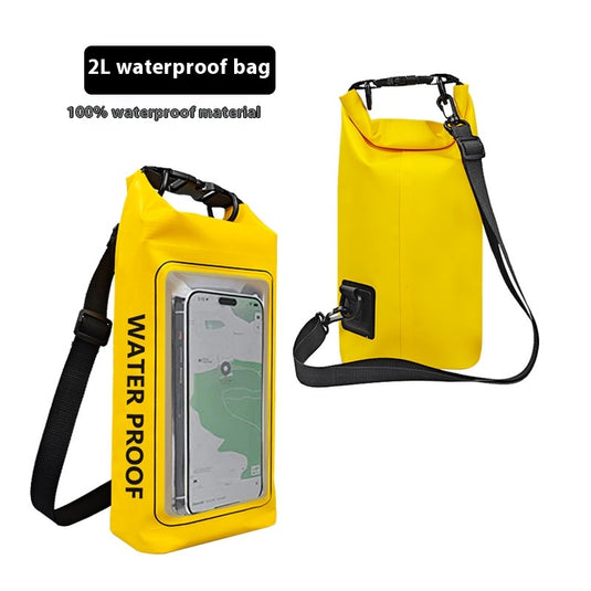 IP68 Waterproof Dry Bag 2L - Roll Top Waterproof Pool Bag,dry bags for kayaking waterproof-w/Phone Pouch,Large Waterproof Phone Pouch,Boating & Kayak Accessories camping